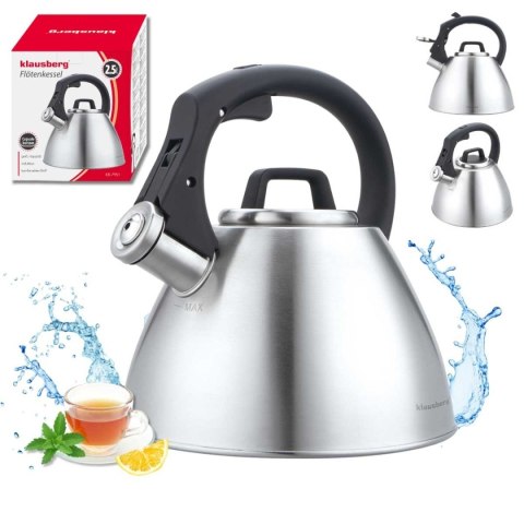 CZAJNIK STALOWY Z GWIZDKIEM 2,5L KLAUSBERG KB-7951
