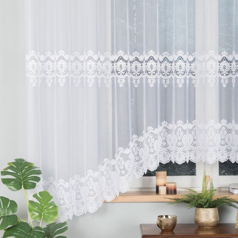 DARIA Firanka żakardowa gotowa, szerokość 350 x wysokość 175cm, kolor 001 biały 018982/FBL/001/350175/1