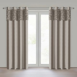 ZASŁONA GOTOWA ROSES 13 NA TAŚMIE 140 X 250 CM BEŻOWY