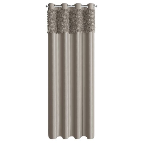 ZASŁONA GOTOWA ROSES 13 NA TAŚMIE 140 X 250 CM BEŻOWY