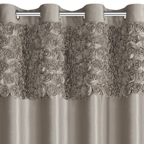 ZASŁONA GOTOWA ROSES 13 NA TAŚMIE 140 X 250 CM BEŻOWY