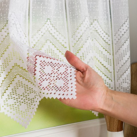 Zazdrostka żakardowa na metry 362870 wysokość 30 cm kolor biały