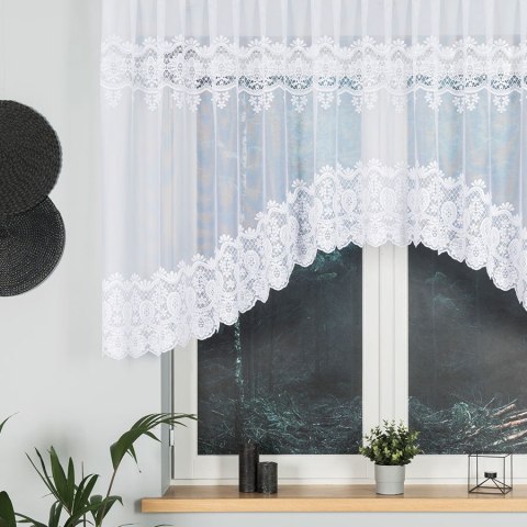 DARIA Firanka żakardowa gotowa, szerokość 400 x wysokość 120cm, kolor 001 biały 018982/FBL/001/400120/1