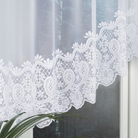 DARIA Firanka żakardowa gotowa, szerokość 400 x wysokość 120cm, kolor 001 biały 018982/FBL/001/400120/1