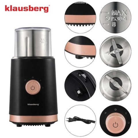 ELEKTRYCZNY MŁYNEK DO KAWY PRZYPRAW OWOCÓW KLAUSBERG KB-7992