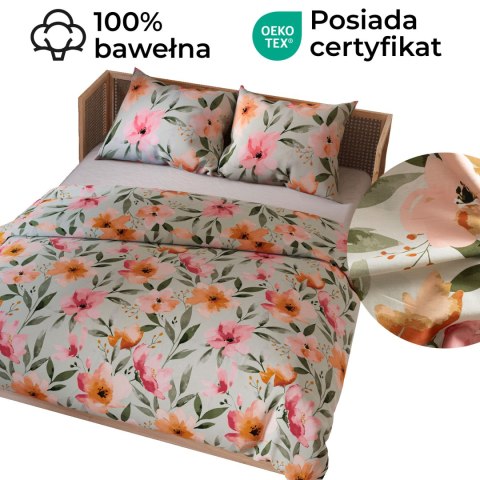 FLORALIS Komplet pościeli z bawełny satynowej 220x200cm 100103/SAT/000/220200/1