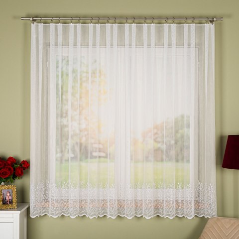 Firanka haftowana na metry FH0048 wysokość 170 cm kolor biały