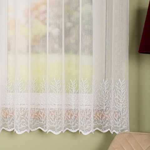 Firanka haftowana na metry FH0048 wysokość 170 cm kolor biały