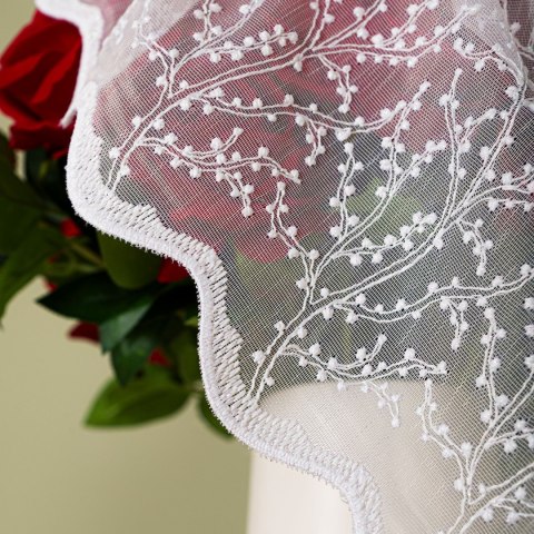 Firanka haftowana na metry FH0048 wysokość 170 cm kolor biały