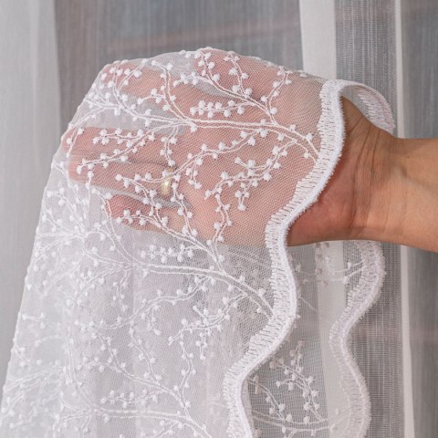 Firanka haftowana na metry FH0048 wysokość 170 cm kolor biały