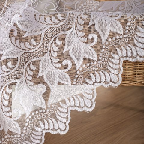 Firanka żakardowa ze wzorem po całości, wysokość 200cm, kolor 001 biały 049348/000/001/000200/1