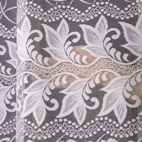 Firanka żakardowa ze wzorem po całości, wysokość 270cm, kolor 001 biały 049348/000/001/000270/1