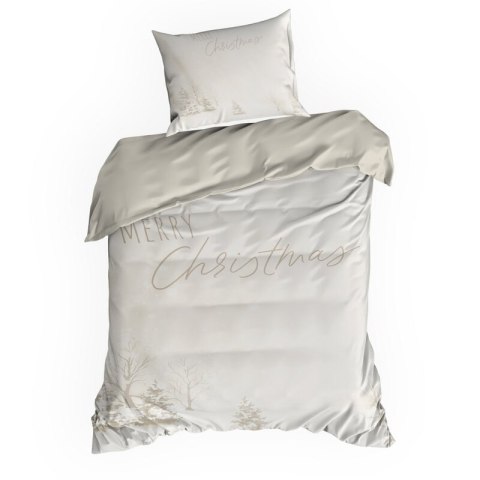 ŚWIĄTECZNY KOMPLET POŚCIELI SNOWFLAKE 140 X 200 CM BEŻOWY