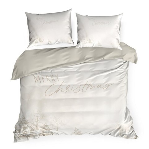 ŚWIĄTECZNY KOMPLET POŚCIELI SNOWFLAKE 160 X 200 CM BEŻOWY