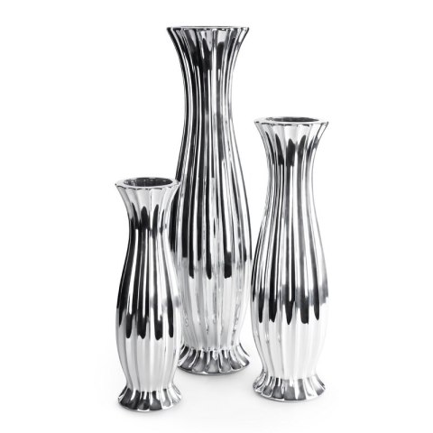 WAZON DEKORACYJNY FELIX (02) 17 X 17 X 58 CM SREBRNY