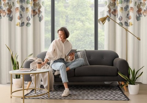 ZASŁONA GOTOWA NORA 140 X 250 CM NATURALNY