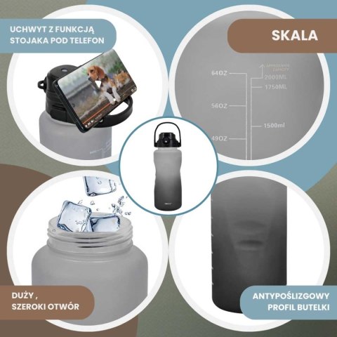 BUTELKA BIDON ZE SŁOMKĄ NA WODĘ 2L KINGHOFF KH-2009