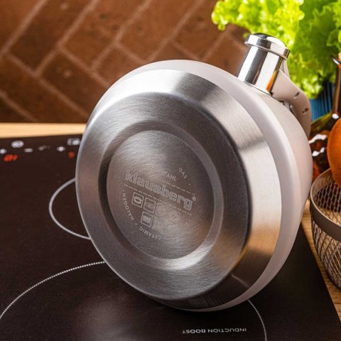 CZAJNIK STALOWY Z GWIZDKIEM 2,5L KLAUSBERG KB-7949 SZARY