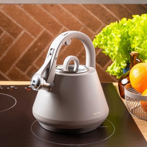 CZAJNIK STALOWY Z GWIZDKIEM 2,5L KLAUSBERG KB-7949 SZARY