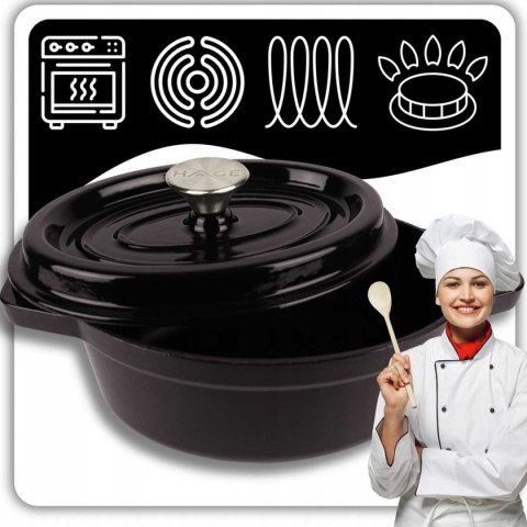 EMALIOWANA BRYTFANNA ŻELIWNA FORMA DO CHLEBA 2,85L HAGE CZARNA