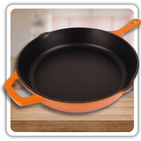 EMALIOWANA PATELNIA ŻELIWNA 26cm HAGE ORANGE