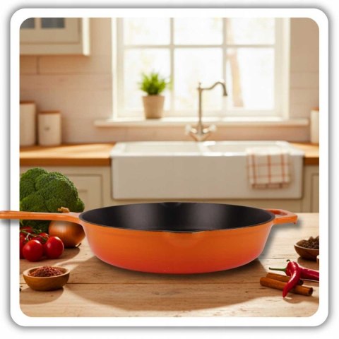 EMALIOWANA PATELNIA ŻELIWNA 26cm HAGE ORANGE