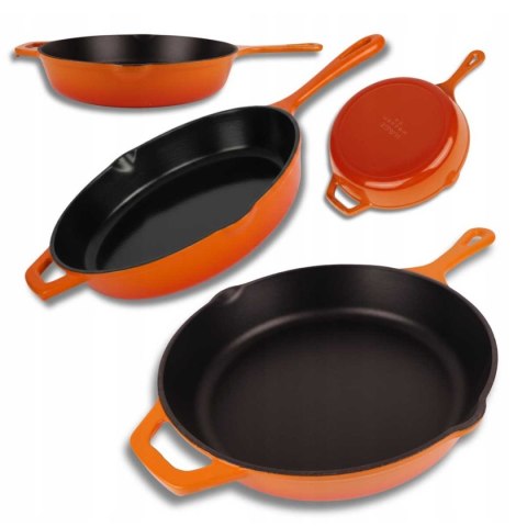 EMALIOWANA PATELNIA ŻELIWNA 26cm HAGE ORANGE