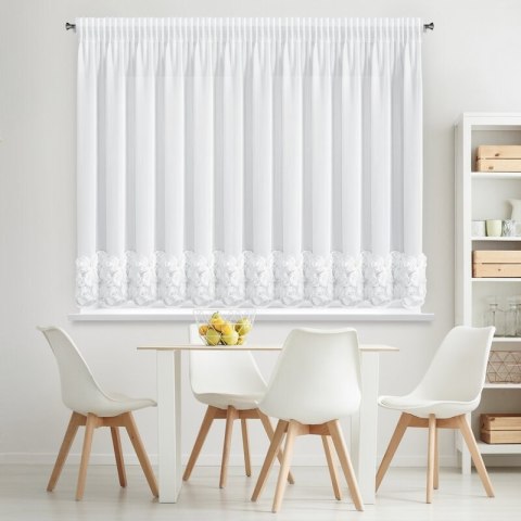 ZASŁONA GOTOWA ROSES 8 NA TAŚMIE 400 X 160 CM BIAŁY