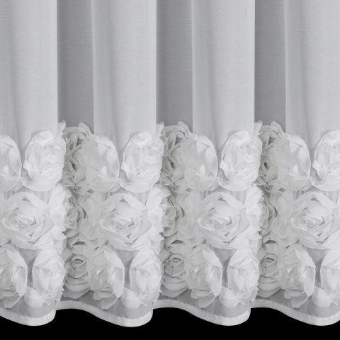 ZASŁONA GOTOWA ROSES 8 NA TAŚMIE 400 X 160 CM BIAŁY