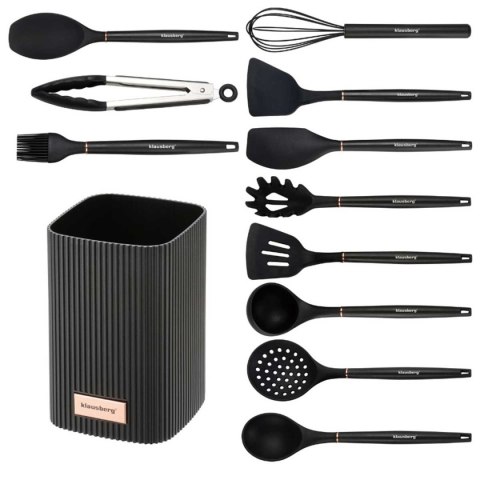 ZESTAW 12 SILIKONOWYCH PRZYBORÓW KUCHENNYCH W STOJAKU KLAUSBERG KB-9011
