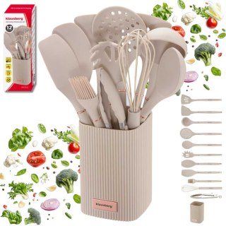 ZESTAW 12 SILIKONOWYCH PRZYBORÓW KUCHENNYCH W STOJAKU KLAUSBERG KB-9012