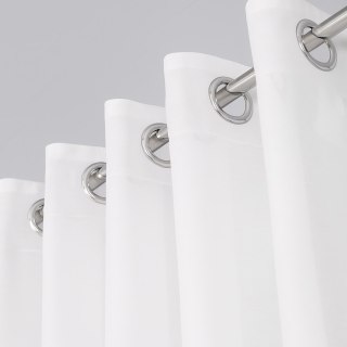 BASIC Zasłona gotowa na przelotkach (srebro chrom), szerokość 145 x wysokość 250cm, kolor 010 biały TD0005/ZGP/010/145251/1