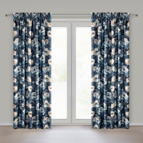 ZASŁONA GOTOWA KIRA NA TAŚMIE 140 X 270 CM GRANATOWY