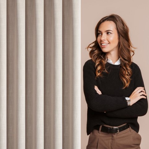 ZASŁONA GOTOWA LEYA NA TAŚMIE 140 X 270 CM BEŻOWY