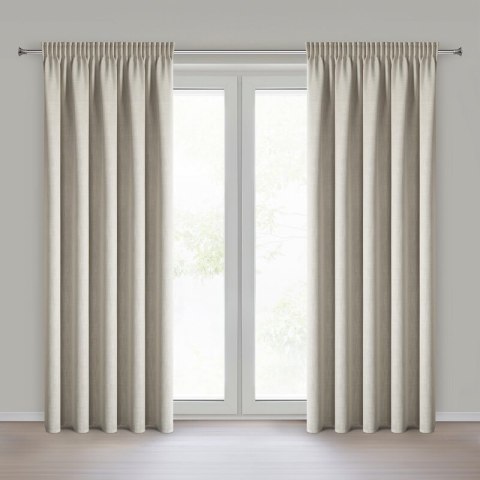 ZASŁONA GOTOWA LEYA NA TAŚMIE 140 X 270 CM CIEMNOBEŻOWY