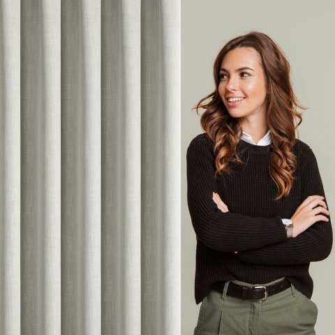 ZASŁONA GOTOWA LEYA NA TAŚMIE 140 X 270 CM SREBRNY