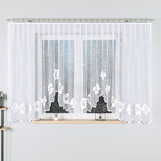 GRACJANA Firanka żakardowa gotowa, szerokość 480 x wysokość 160cm, kolor 001 biały 017175/FBL/001/480160/1