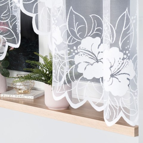 GRACJANA Firanka żakardowa gotowa, szerokość 480 x wysokość 160cm, kolor 001 biały 017175/FBL/001/480160/1