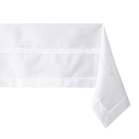 SELVIA Obrus z gipiurą, szerokość 140cm x wysokość 220cm, kolor 001 biały 250200/KSP/L01/140220/1