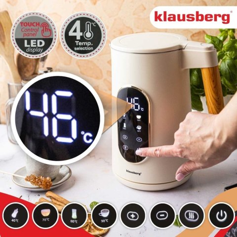 CZAJNIK ELEKTRYCZNY 1,7L KLAUSBERG KB-9005 REGULACJA TEMPERATURY