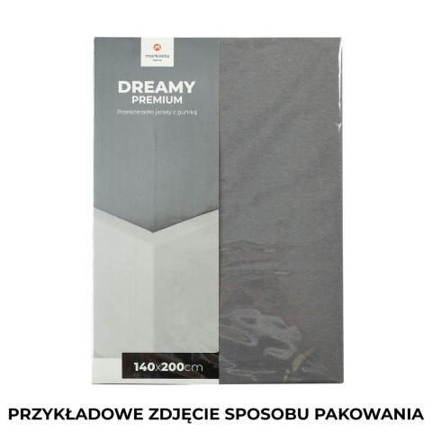 DREAMY PREMIUM Prześcieradło jersey z gumką, szerokość 160 x wysokość 200cm, kolor 003 ciemny szary 100033/JEG/003/160200/1