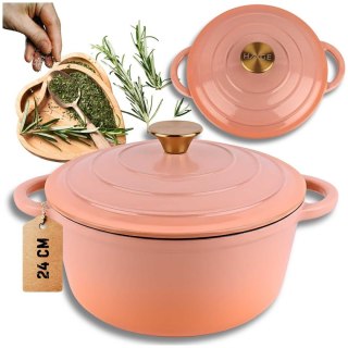 EMALIOWANY GARNEK ŻELIWNY 24cm 4L HAGE PINKOCELLO