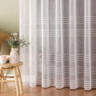 Firanka fantazyjna z ołowianką ze wzorem na samym dole z błyszczącą nitką, wysokość 300cm, kolor 002 biały 001856/OLO/002/000300