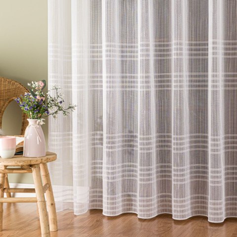 Firanka fantazyjna z ołowianką ze wzorem na samym dole z błyszczącą nitką, wysokość 300cm, kolor 002 biały 001856/OLO/002/000300