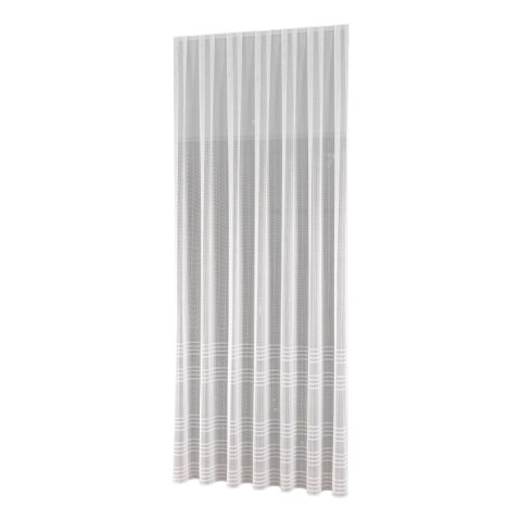 Firanka fantazyjna z ołowianką ze wzorem na samym dole z błyszczącą nitką, wysokość 300cm, kolor 002 biały 001856/OLO/002/000300