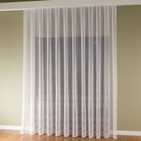 Firanka fantazyjna z ołowianką ze wzorem na samym dole ze złotą błyszczącą nitką, wysokość 300cm, kolor 004 biały 001856/OLO/004