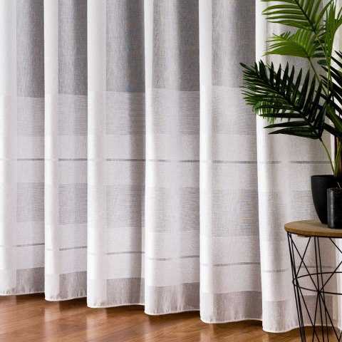 Firanka fantazyjna ze wzorem na samym dole z ołowianką, wysokość 300cm, kolor 001 biały 019355/OLO/001/000300/1