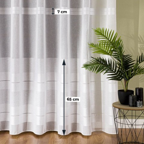 Firanka fantazyjna ze wzorem na samym dole z ołowianką, wysokość 300cm, kolor 001 biały 019355/OLO/001/000300/1