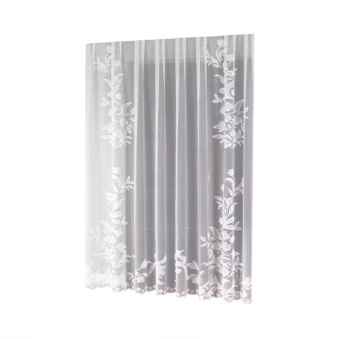 Firanka żakardowa ze wzorem rosnącym, wysokość 250cm, kolor 001 biały 054452/000/001/000250/1