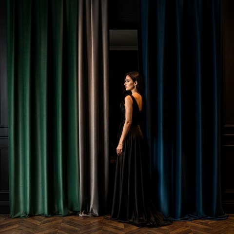 MATT VELVET Tkanina dekoracyjna, wysokość 320cm, kolor 105 ciemny niebieski MATVEL/TDP/105/000320/1